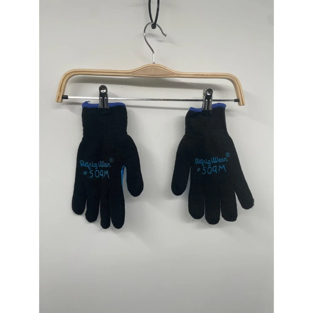 RefrigiWear 509M Dual Layer Unisex M Black Herringbone Grip Work Gloves‎ NWOT